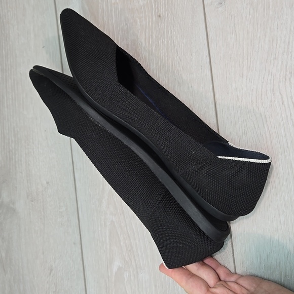 Rothy's Black Women's The Pointed Toe Knit Flats Shoes Sz 9 - Picture 8 of 12